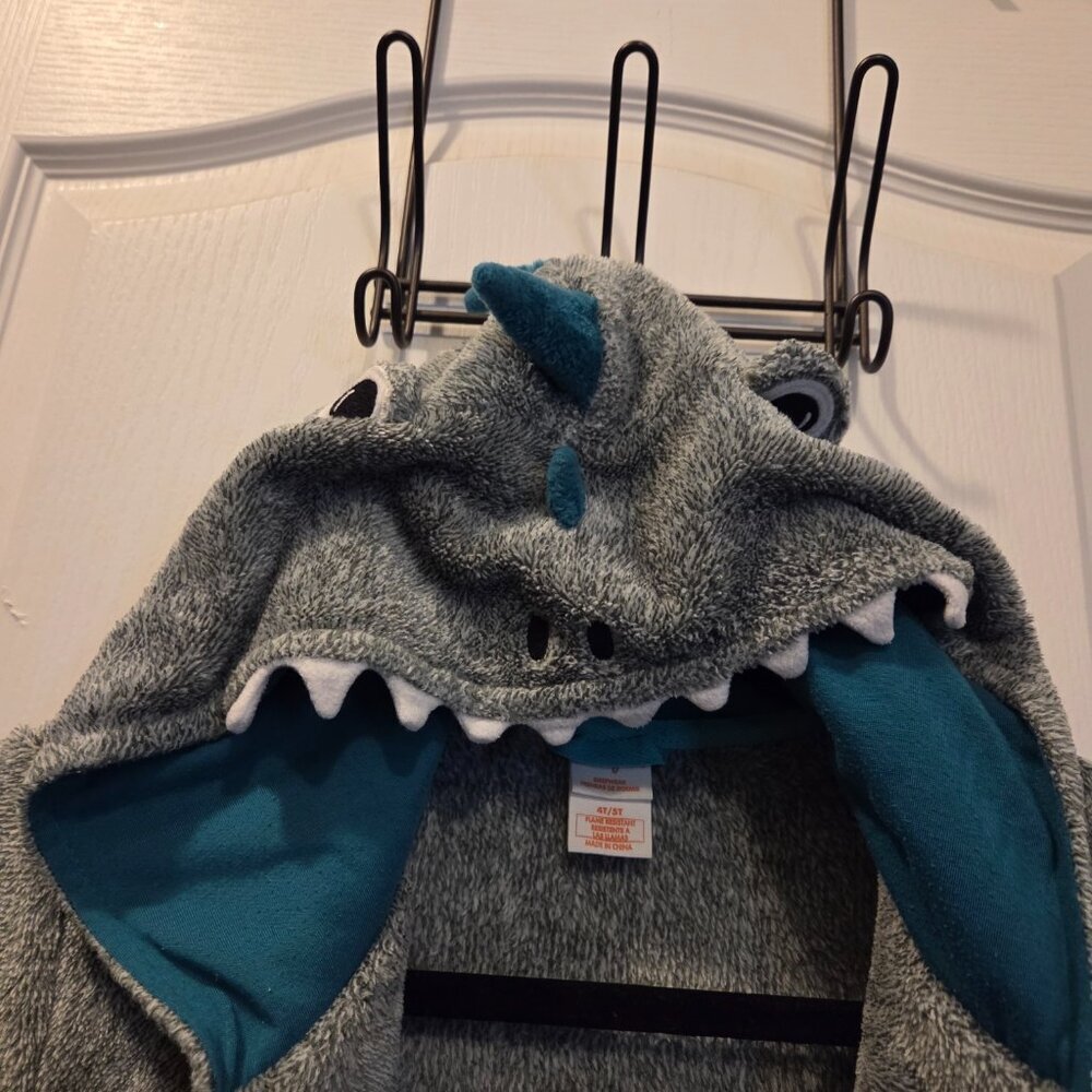 Cat & Jack Dinosaur Hooded Toddler Bathrobe Swim Cover-up 4T/5T - Picture 3 of 8